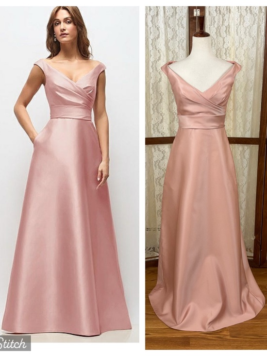 ALFRED SUNG Dresses & Skirts - Gorgeous New Alfred Sung Off Shoulder Satin Twill Gown